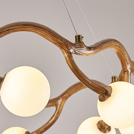 Zeitgenössische kreative runde Baum Zweig Hardware Glas 6/8/10/12 Licht Kronleuchter für Wohnzimmer 