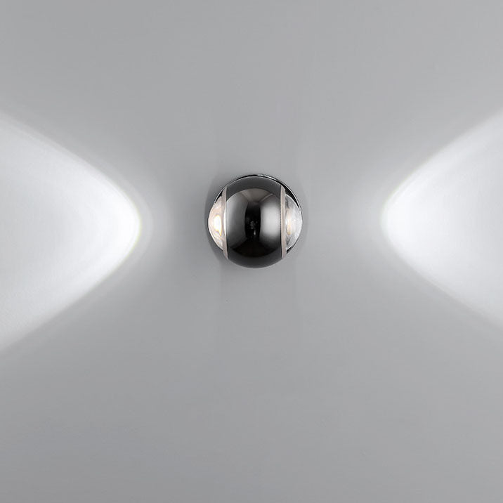 Contemporary Nordic Aluminum Semicircle Up And Down Luminous LED Spotlight Wall Sconce Lamp For Bedroom