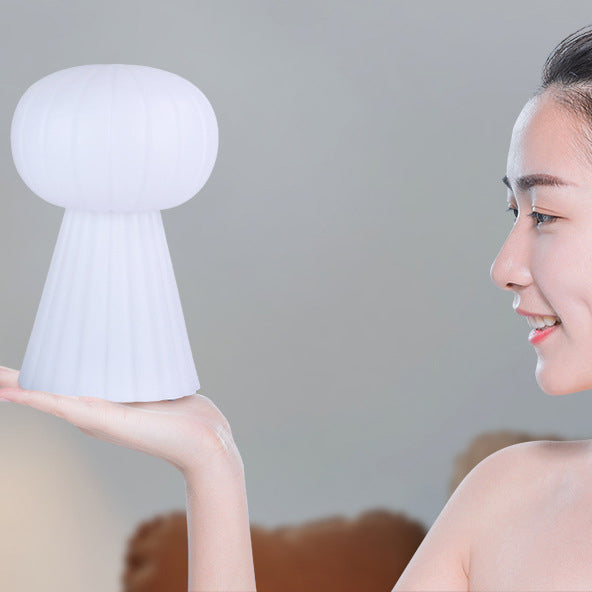モダンミニマリストカラムジオメトリックPE形状RGB LEDテーブルランプ寝室用 