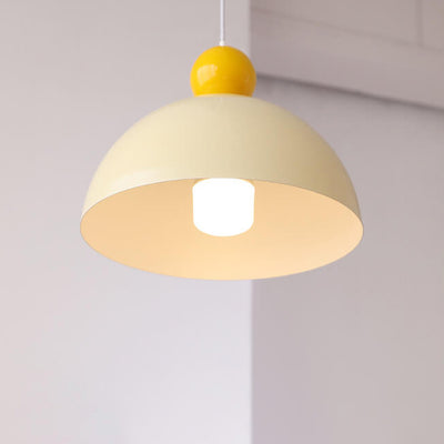 French Retro Semi-Circular Iron 1-Light Pendant Light