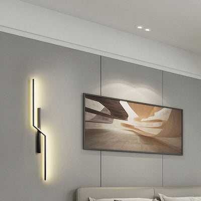 Modern Minimalist Geometry Lines Aluminum LED Wall Sconce Lamp