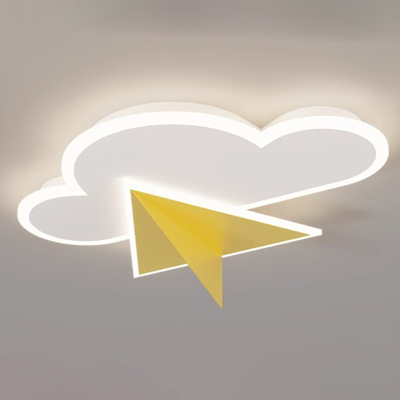 Moderne Art Deco Kinder Eisen Acryl Wolke Flugzeug LED Unterputz Deckenleuchte für Schlafzimmer 