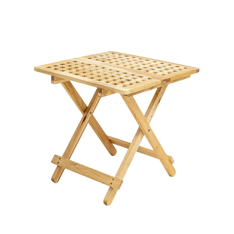 Traditional Rustic Square Catalpa Wood Coffee Table 1-Tier For Living Room