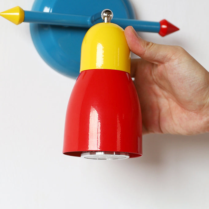 Aplique de pared con brazo oscilante de hierro creativo contemporáneo de 1 luz para dormitorio 