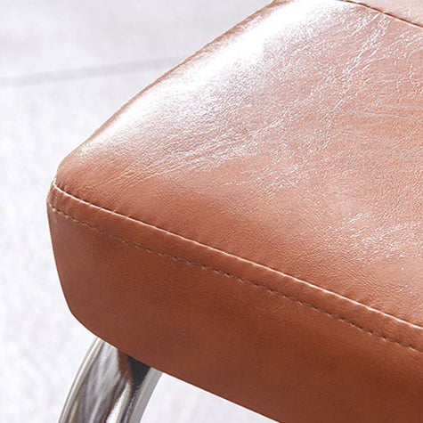 Contemporary Vintage Square Rattan Leather Iron Chair Backrest For Living Room