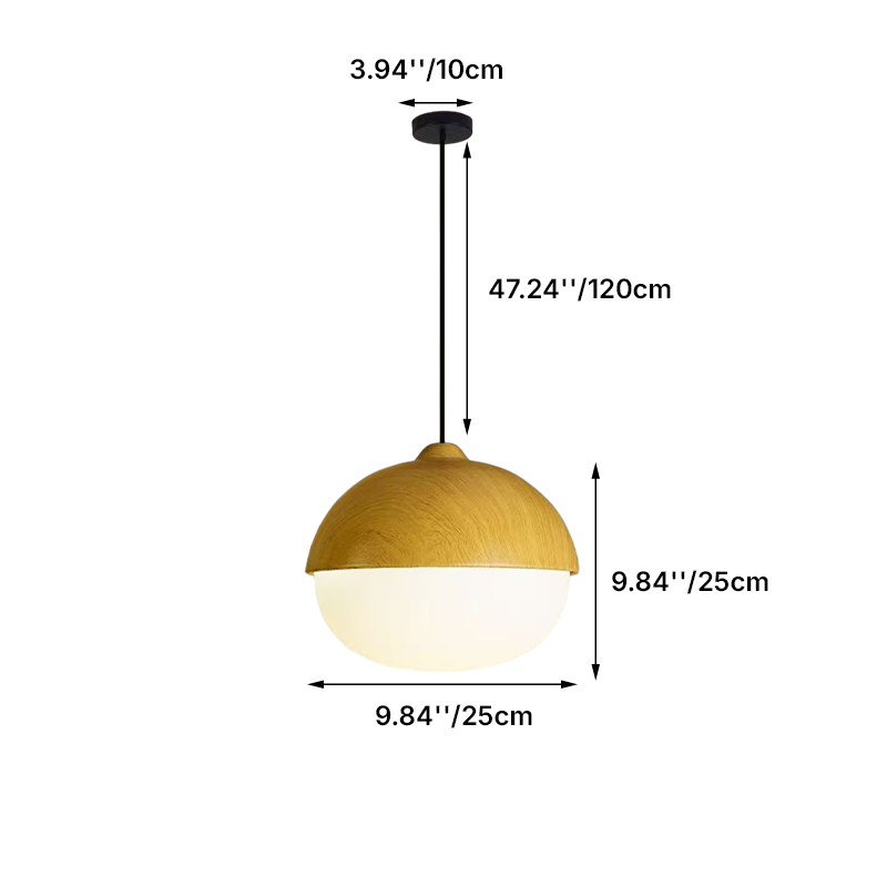 Suspension Globe Moderne Beige Noix à 1 Lumière 
