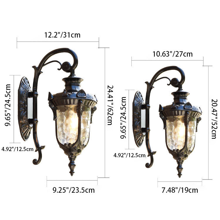 Traditional European Cylinder Lantern Aluminum Glass 1-Light Outdoor Wall Sconce Lamp For Outdoor Patio