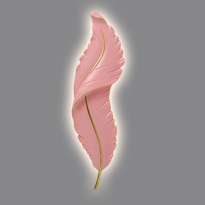 Lámpara de pared impermeable LED de resina creativa contemporánea con imitación de pluma de pavo real para sala de estar 