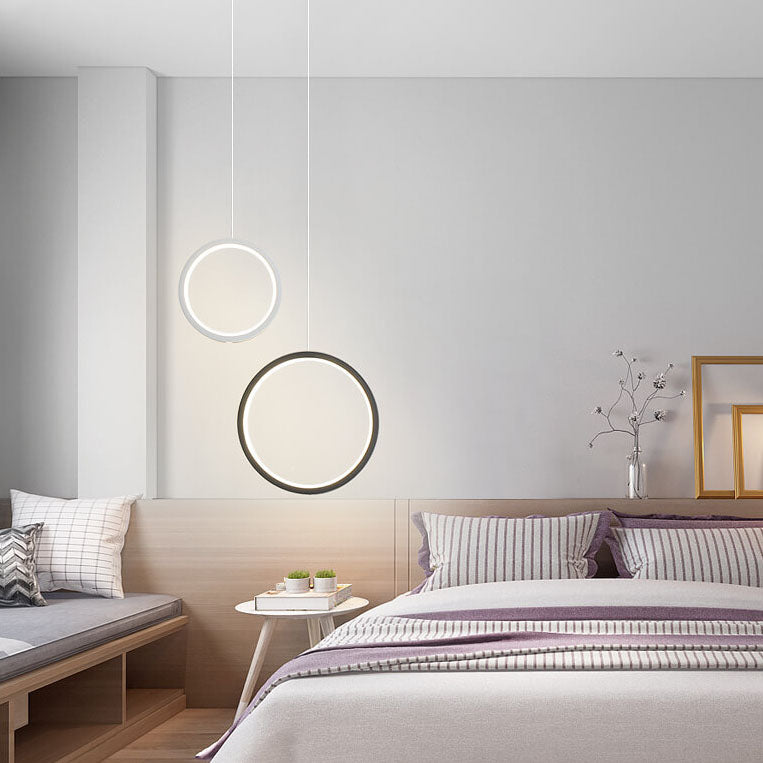 Moderne minimalistische runde Eisen-Acryl-LED-Kronleuchter für das Schlafzimmer 