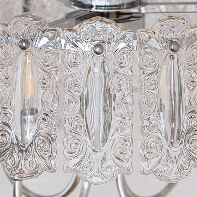 Porte-bougie rond en verre et fer traditionnel français 4/5/6 Lumières Lustres pour chambre 