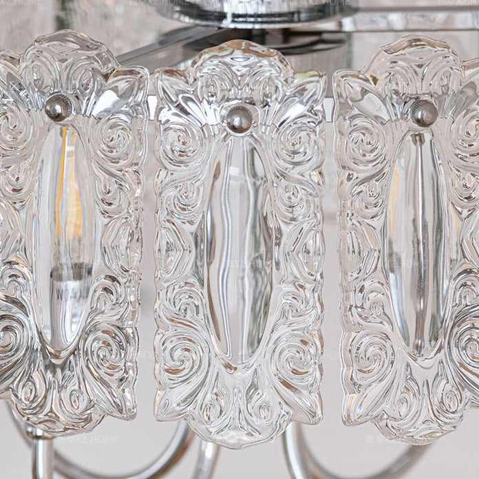 Porte-bougie rond en verre et fer traditionnel français 4/5/6 Lumières Lustres pour chambre 