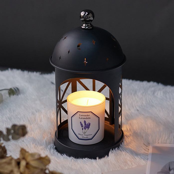 Traditionelle europäische ausgehöhlte Zylinder-Metallaroma-1-Licht-Schmelzwachs-Tischlampe für Schlafzimmer 