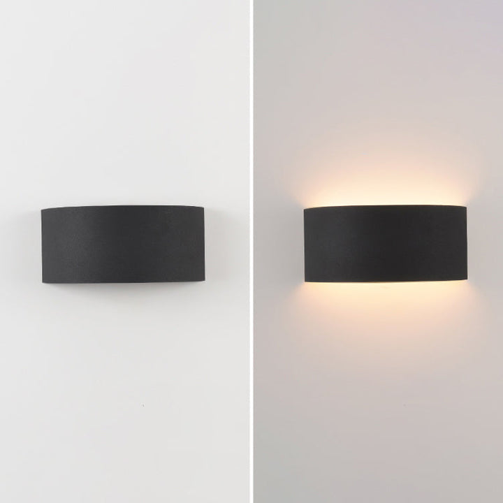 Applique Murale LED en Fer Demi-Ronde Minimaliste Moderne Pour Salon 