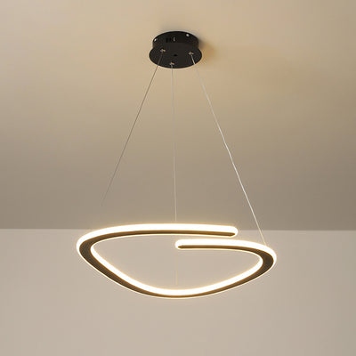 ثريات LED دائرية من الحديد والسيليكا بأسلوب حديث وبسيط لغرفة الطعام 