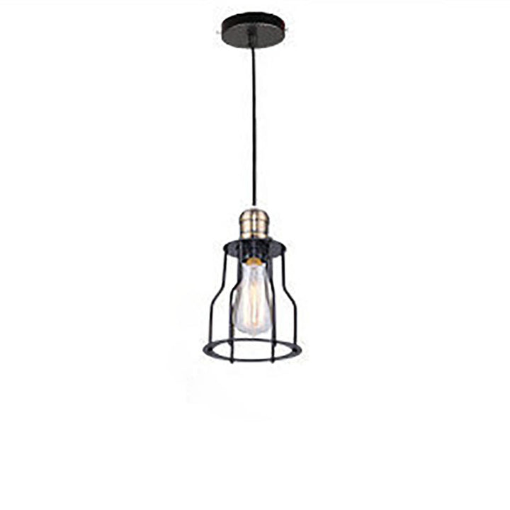 Moderne industrielle Pendelleuchte mit 1 Flamme aus Eisen im Hohlkäfig-Glasdesign für das Esszimmer 