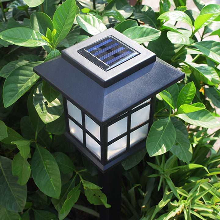 Iluminación LED de paisaje rectangular de plástico ABS PC solar impermeable tradicional europea para jardín 