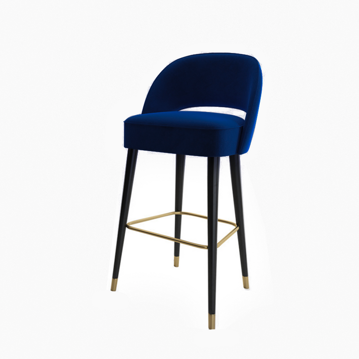 Tabouret de bar en métal moderne de luxe carré en mousse haute résilience avec dossier pour cuisine 