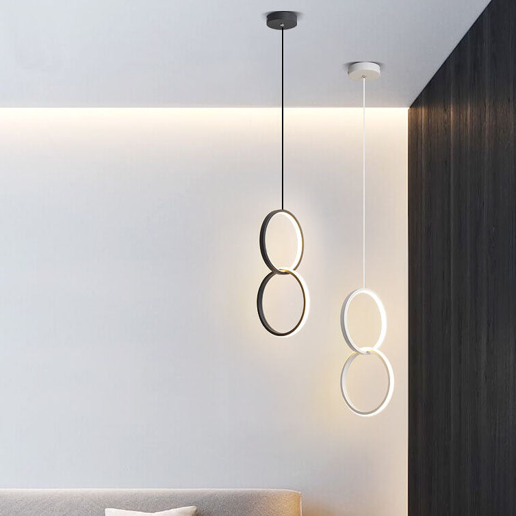 Moderne minimalistische runde Eisen-Acryl-LED-Kronleuchter für das Schlafzimmer 