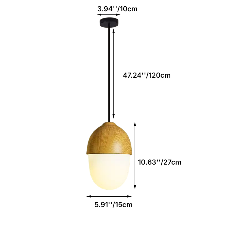 Suspension Globe Moderne Beige Noix à 1 Lumière 