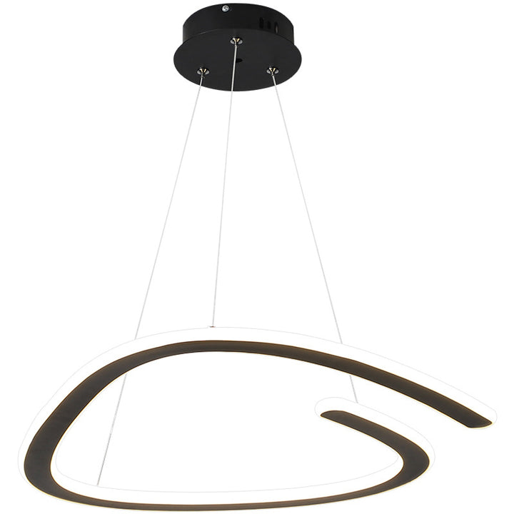 Moderne minimalistische Eisen Silica Runde Streifen LED Kronleuchter für Esszimmer 