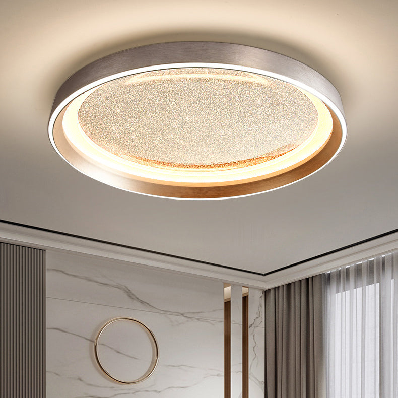 Moderne Einfachheit Aluminium Acryl Runde Starry Sky LED Unterputz Deckenleuchte für Wohnzimmer 