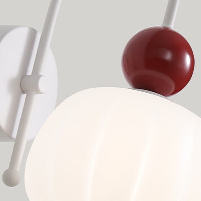 Lampe murale 1 lumière en fer PE avec base en disque d'orbite de citrouille campanule minimaliste moderne pour chambre 