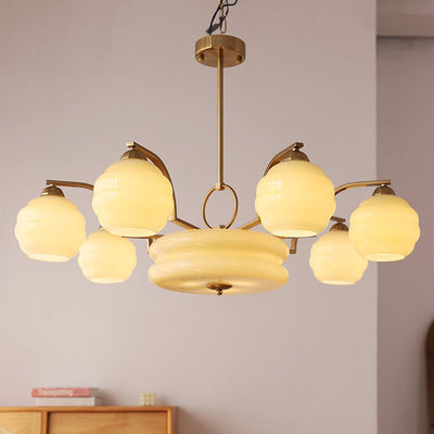 Moderner Mid-Century-Zweig mit gebogener Stange, runde Kugel, Eisenglas, 4/6/8 Lichter, Kronleuchter für Wohnzimmer