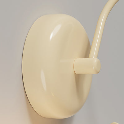 Aplique de pared de 1 luz con base de disco en forma de hoja de loto de bola redonda minimalista moderna de resina PE y hierro para dormitorio 