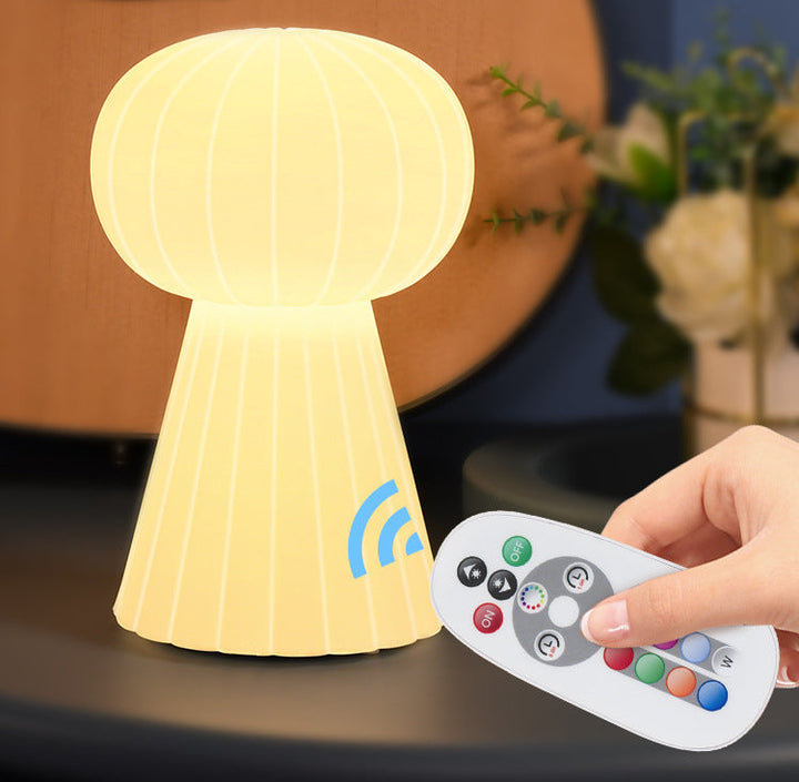 モダンミニマリストカラムジオメトリックPE形状RGB LEDテーブルランプ寝室用 