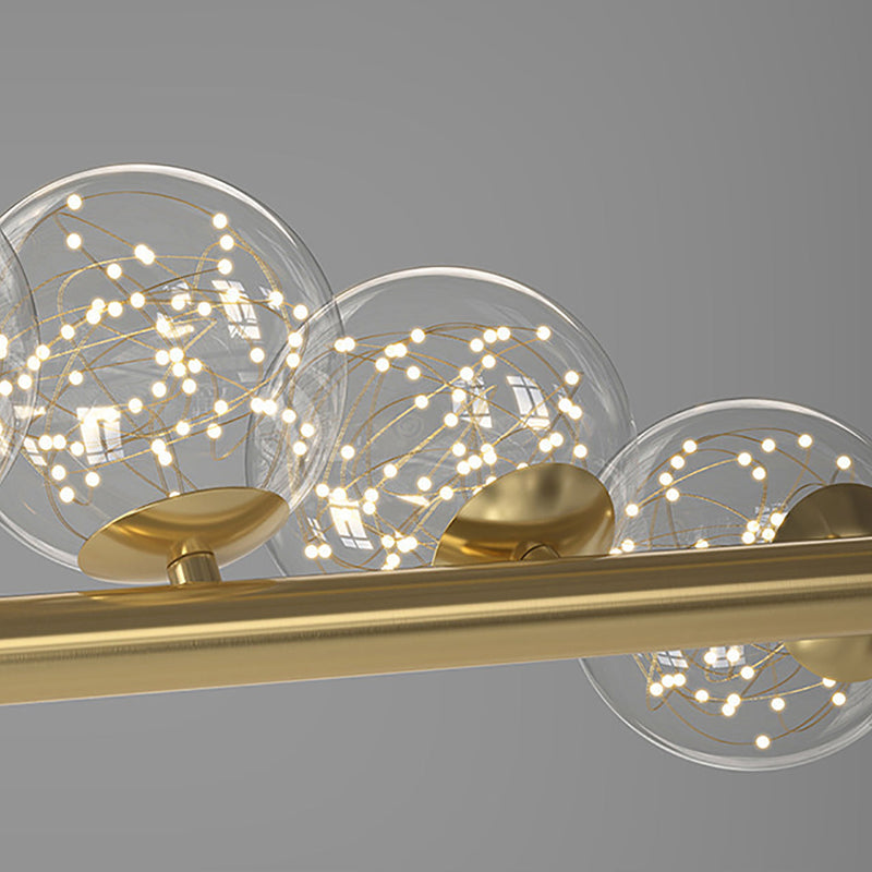 Contemporary Scandinavian Glass Magic Bean Long Strip 7/9/11 Light Island Light Chandelier For Dining Room