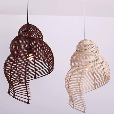 Moderne kreative Persönlichkeit Rattan Conch 1-Licht Pendelleuchte 