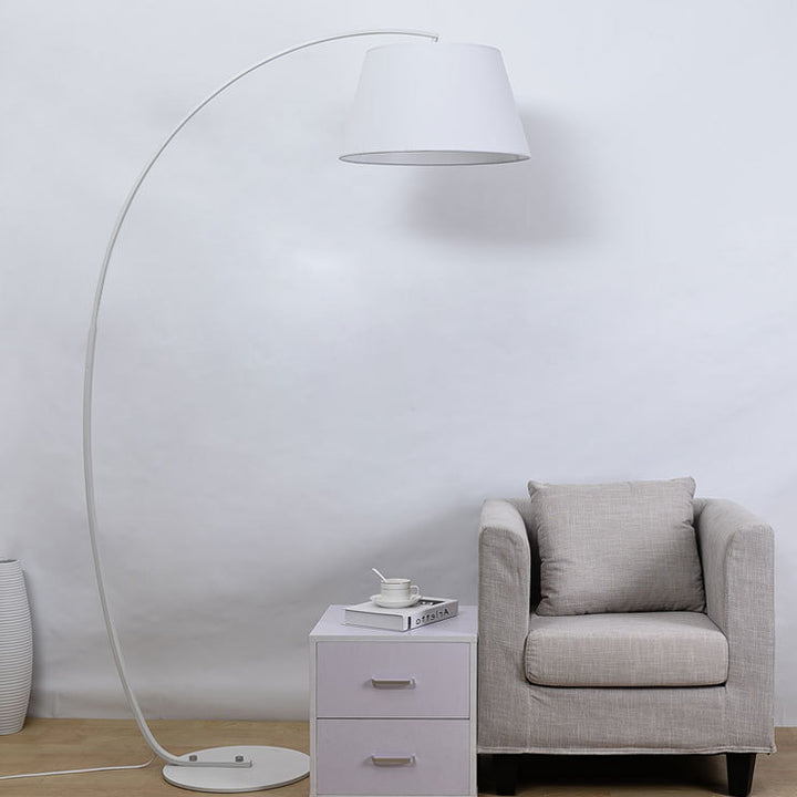 Lámpara de pie moderna de lujo ligero de hierro forjado con cilindro curvado de 1 luz 