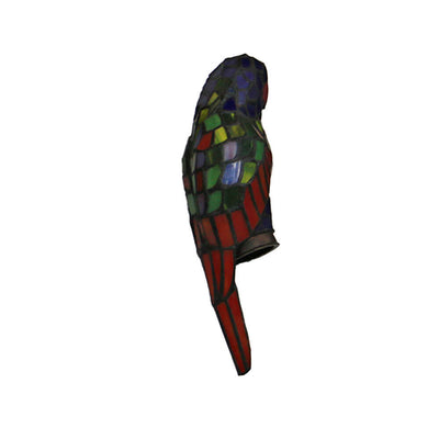 Tiffany Pastoral Double-Headed Parrot Stained Glass 2-Light Wall Sconce Lamp