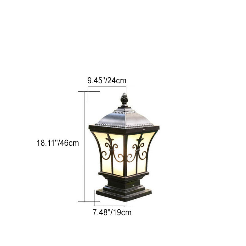 Lampe frontale de colonne extérieure solaire de patio imperméable vintage moderne 