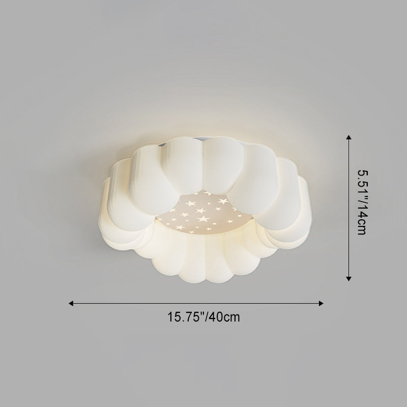 Zeitgenössische nordische Wolken-Stern-runde Eisen-ABS LED-Unterputz-Deckenleuchte für Schlafzimmer 