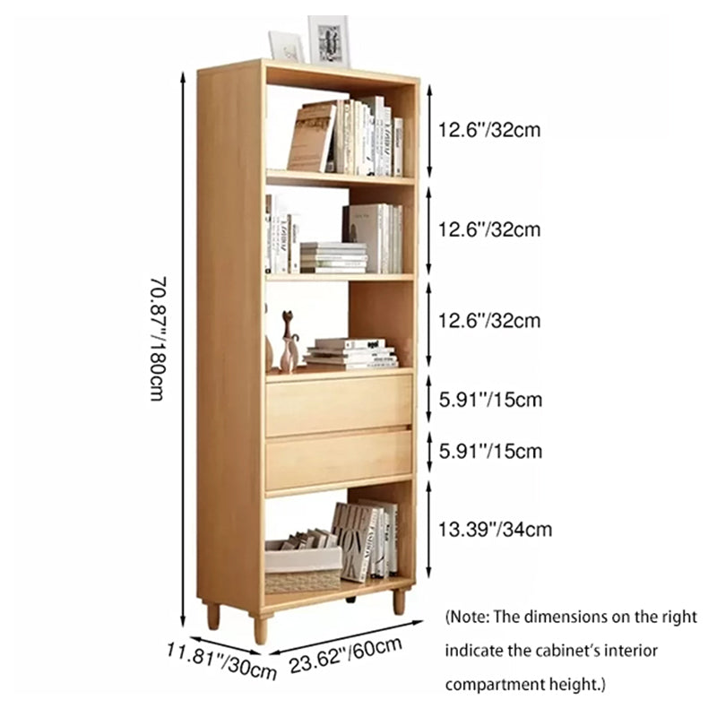 Modern Minimalist Rubber Wood Plywood Rectangular Cylindrical Storage Cabinet With 2 Drawers For Living Room