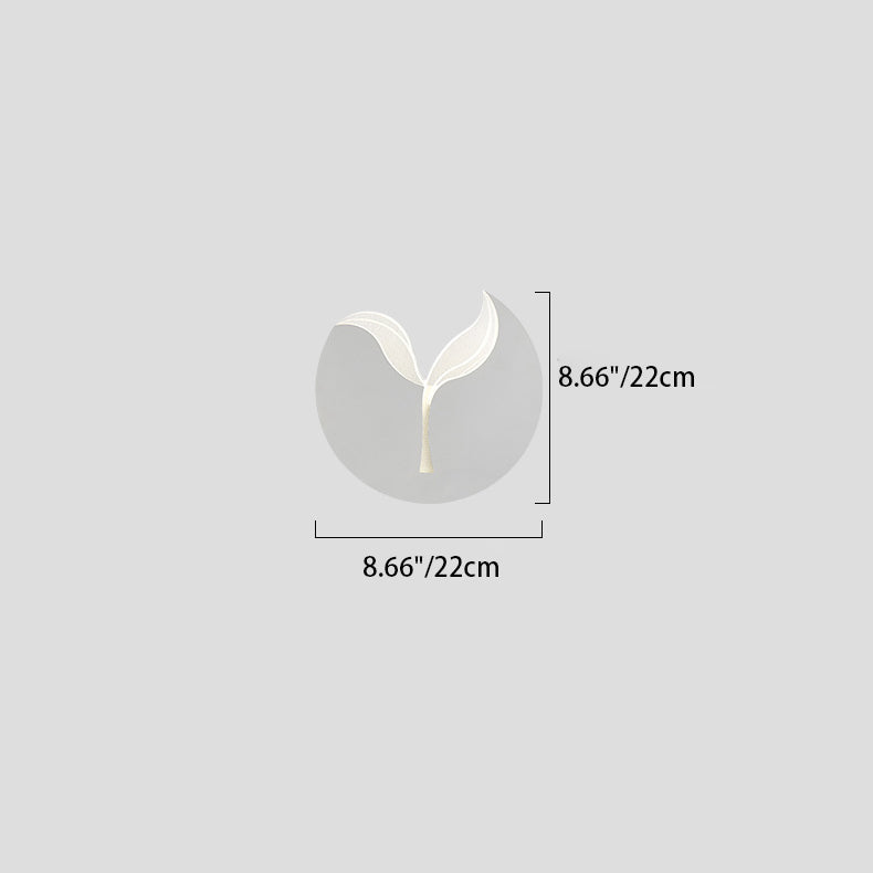 Zeitgenössische kreative Eisen Acryl Sapling Schatten LED Wandleuchte Lampe für Schlafzimmer 