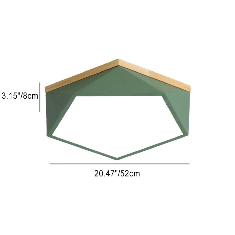 Plafonnier LED en fer acrylique polygone scandinave contemporain pour chambre à coucher 