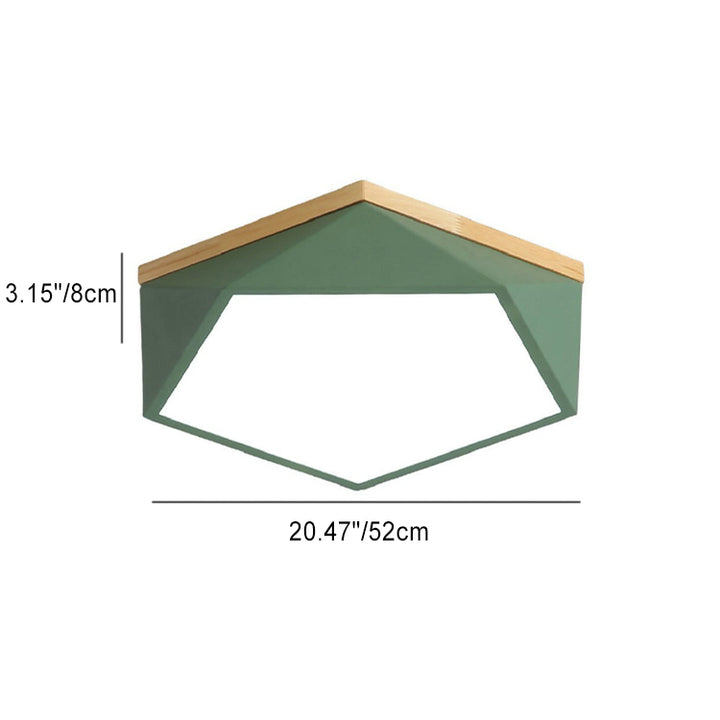 Plafonnier LED en fer acrylique polygone scandinave contemporain pour chambre à coucher 