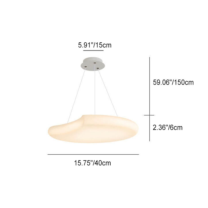 Suspension LED avec abat-jour en forme de lune créative scandinave PE 