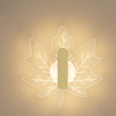 Modern Acrylic Maple Leaf Shape LED Creative Wall Sconce Lamp