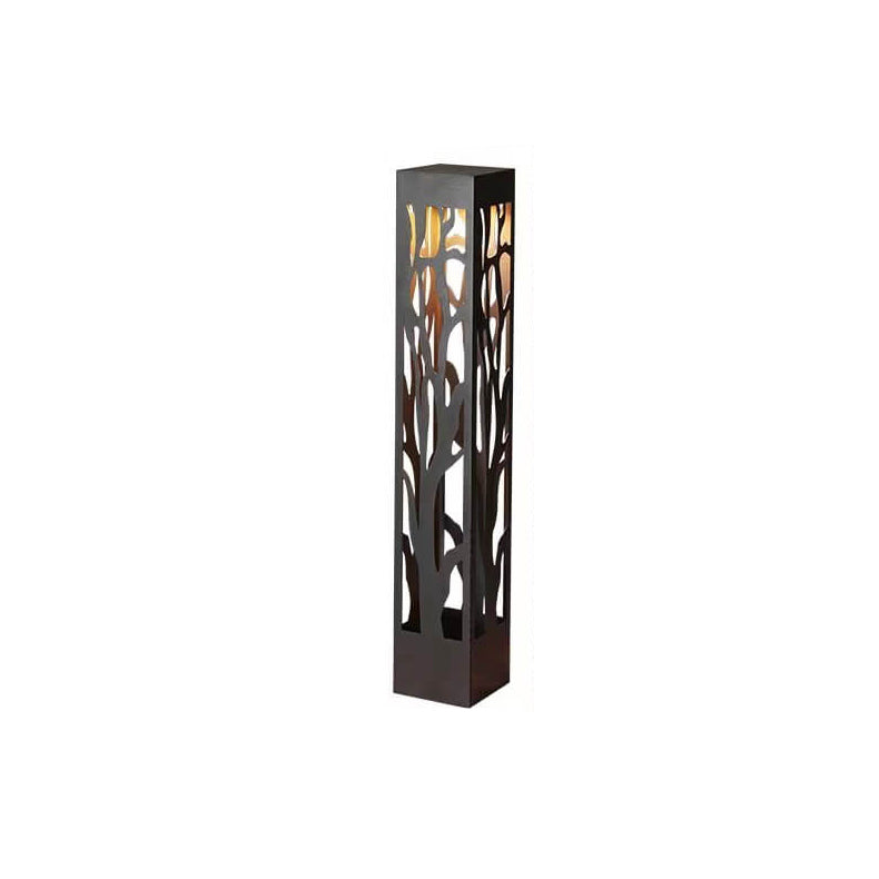 Modern Minimalist Stainless Steel Hollow Square Column LED Lawn Garden Landscape Light For Outdoor