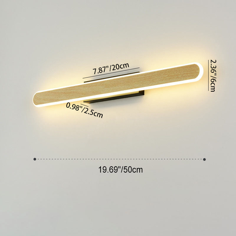 Skandinavische moderne minimalistische Holz-LED-Waschtischleuchte Wandleuchte 