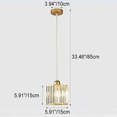Modern Luxury Dazzling Prismatic Crystal Shade 1-Light Pendant Light For Bedroom