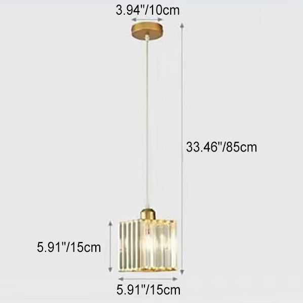 Modern Luxury Dazzling Prismatic Crystal Shade 1-Light Pendant Light For Bedroom