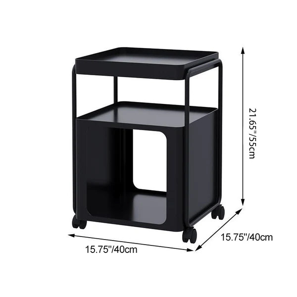 Contemporary Creative Removable Rectangular Iron End Table 3-Tier For Living Room