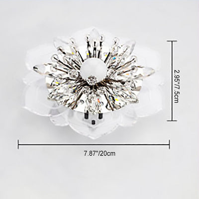 Modern Minimalist Petal Crystal Acrylic LED Flush Mount Ceiling Light