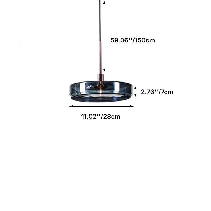 Modern Minimalist Round Glass Iron 1-Light Pendant Light For Bedroom