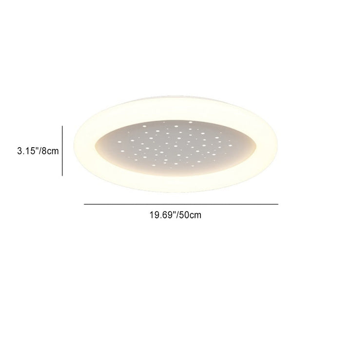 Plafonnier LED Rond Minimaliste Moderne Étoile Pleine en Fer et Acrylique pour Chambre 