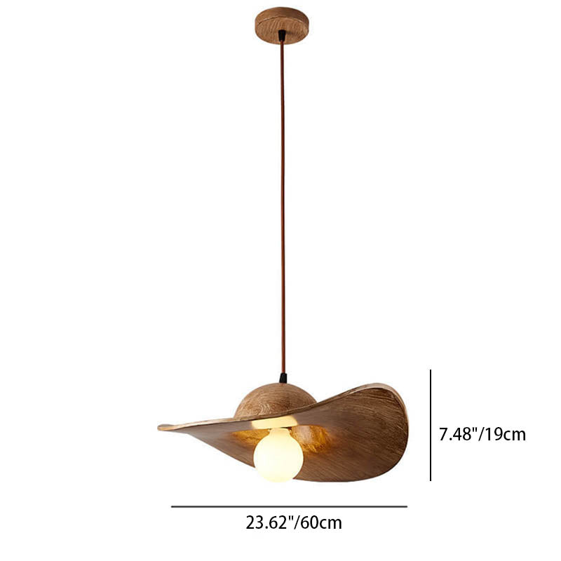 Contemporary Nordic Hat Design Resin 1-Light Pendant Light For Living Room